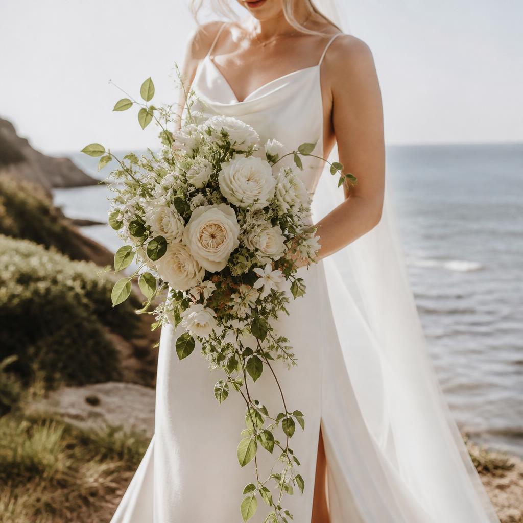 Coastal cascade in white & green