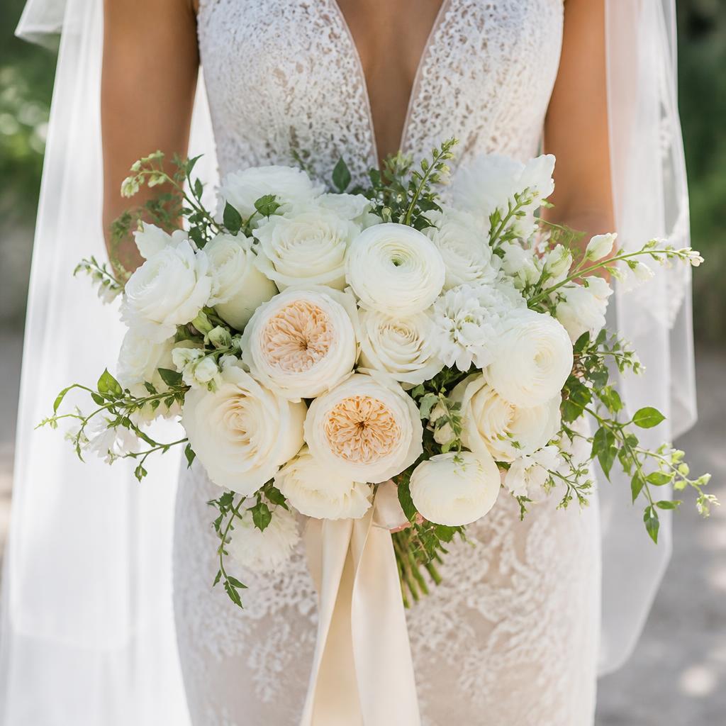 Ivory garden bouquet with ranunculus