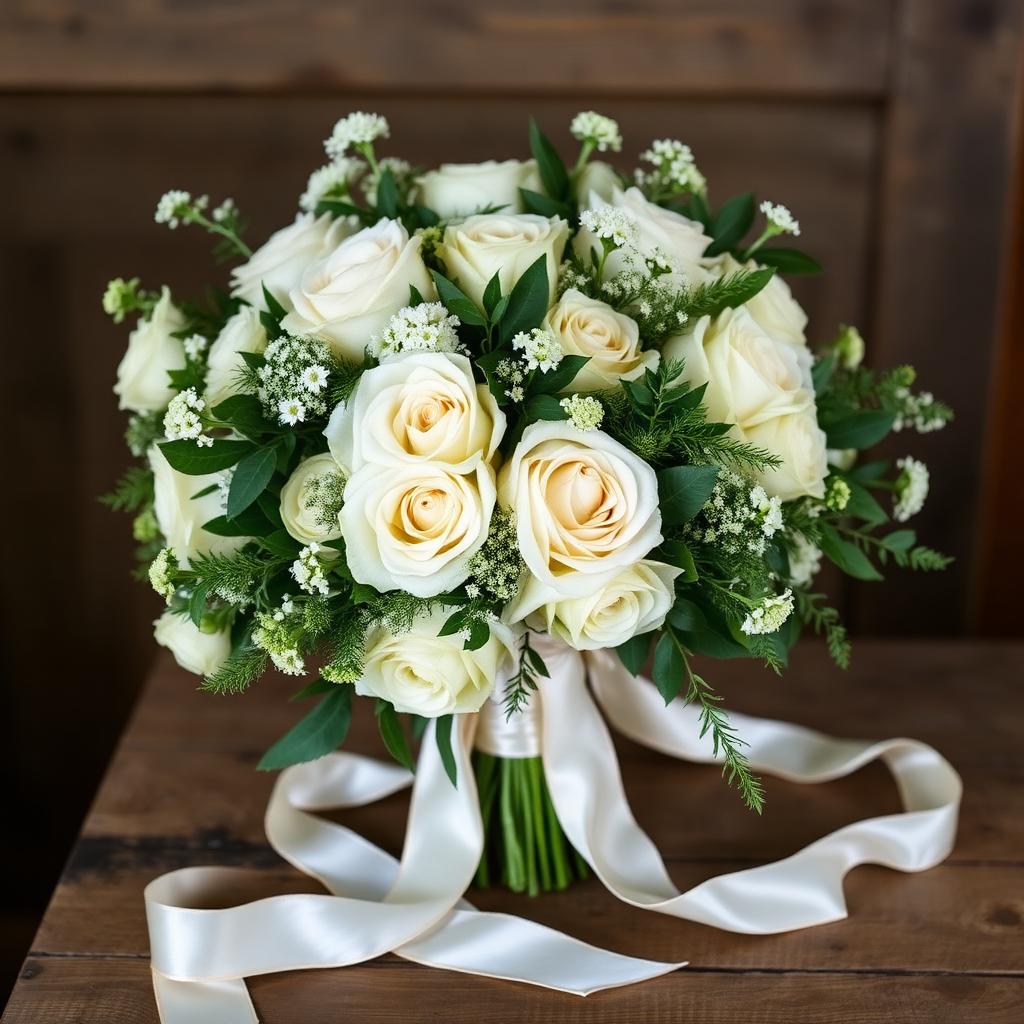 Classic white garden roses